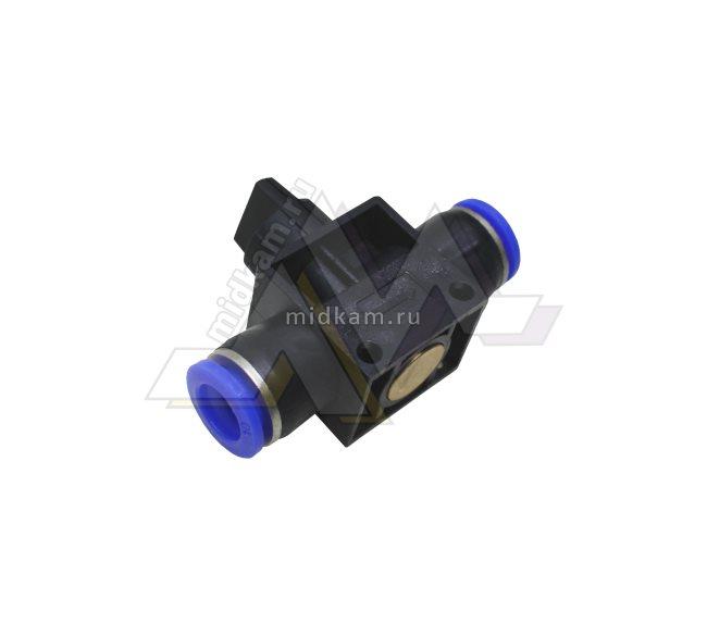 Фитинг соединительный для трубок с краном Ф10х10мм HVFF 10 на Камаз в ...